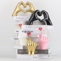 Gold Gesture Heart Hand Statue for Room Decoration